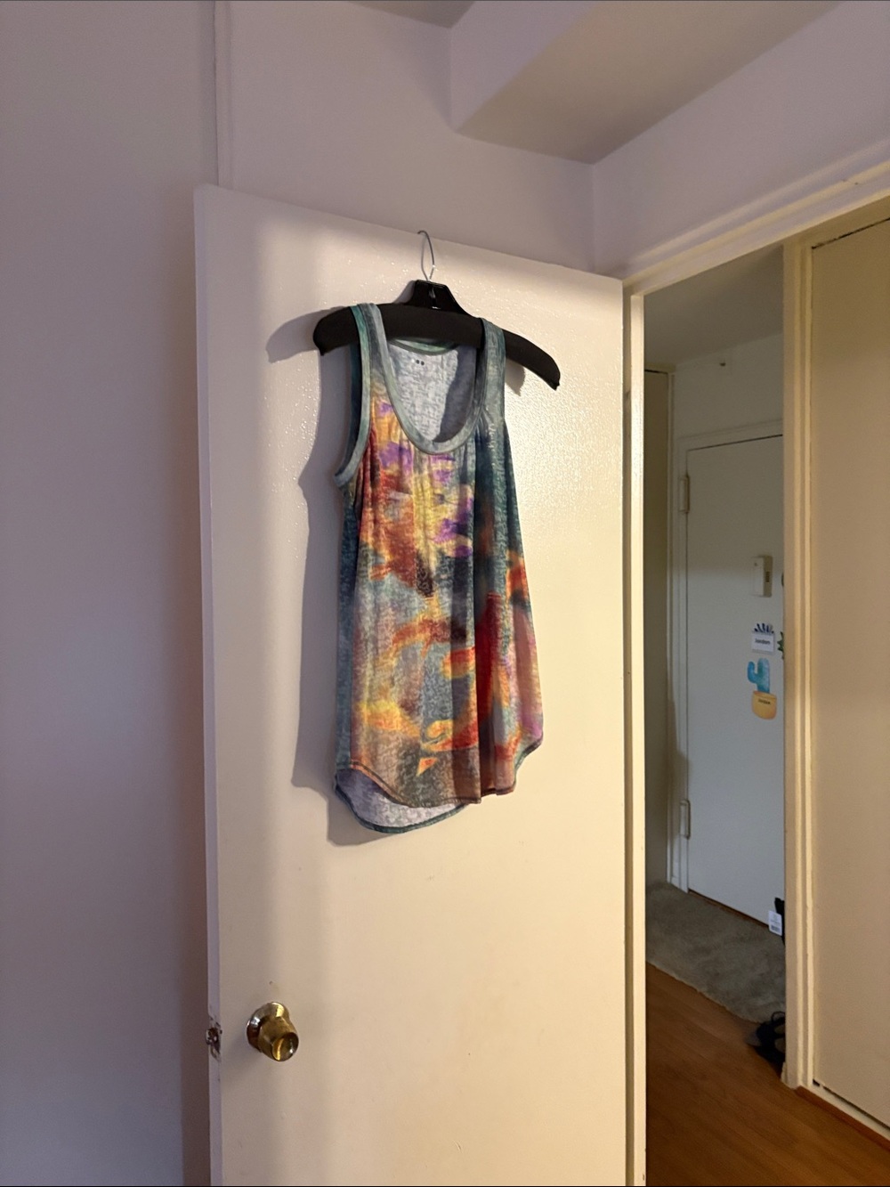 Mixed color long tank top